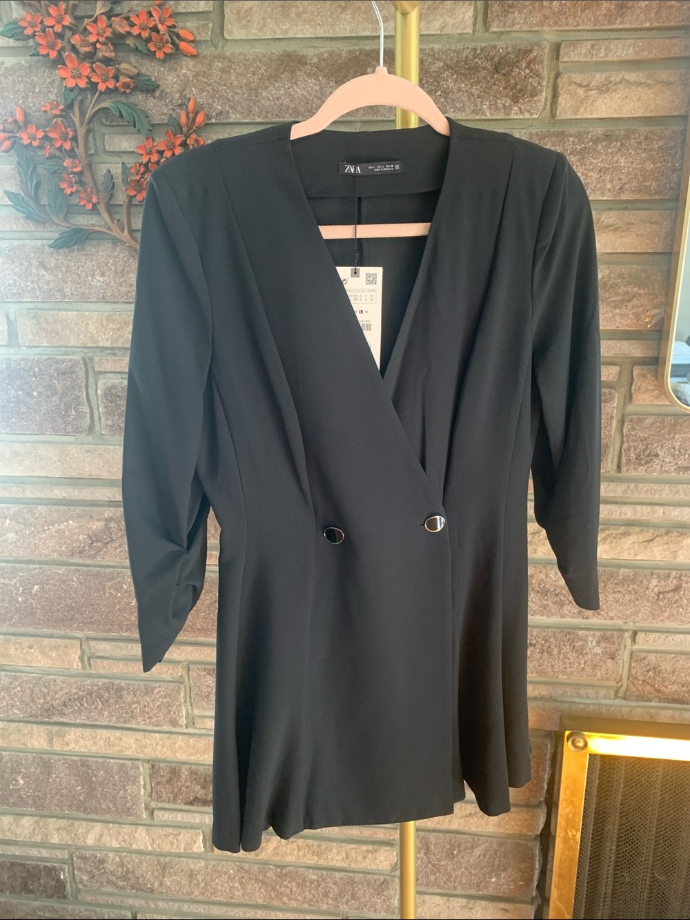 Zara Black Double-Breasted Skort Blazer